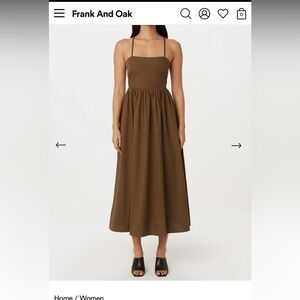 The Open Back Poplin Maxi Dress in Sepia dress